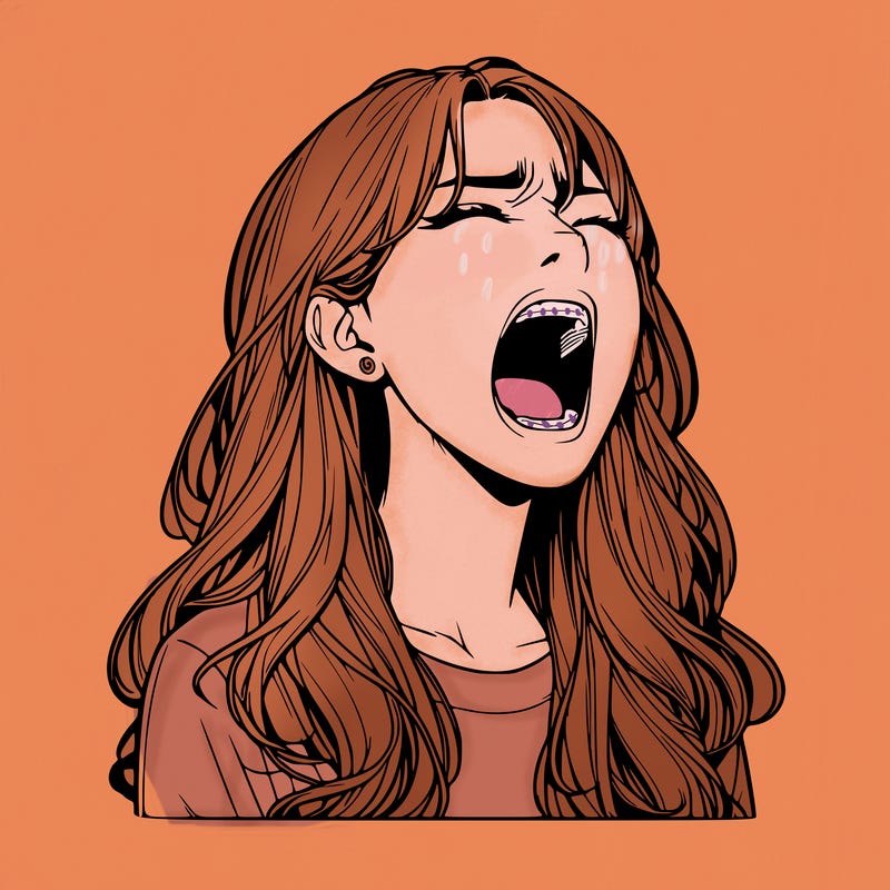 screaming realistic, girl