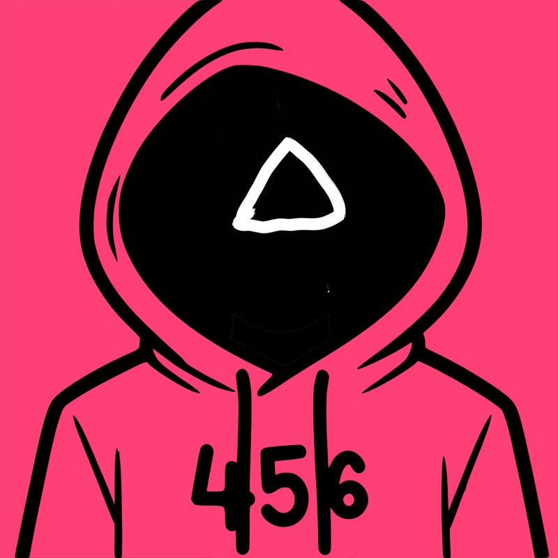 a person with non face waering a hoodie with a 456 symbol