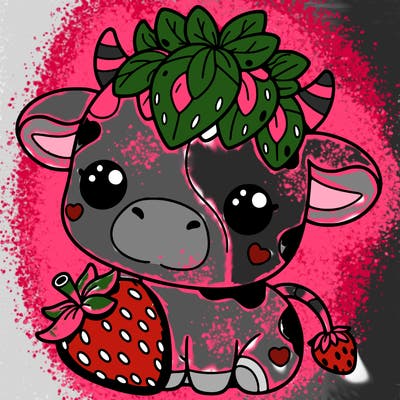 cute strawberry cow