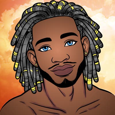 beautiful african american man with dreads