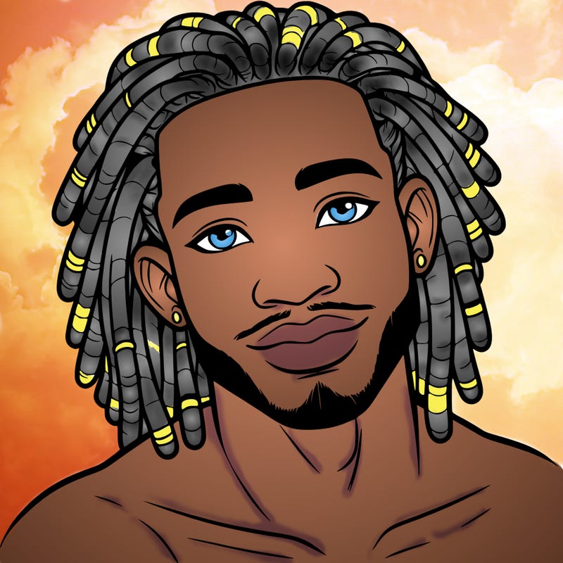 beautiful african american man with dreads