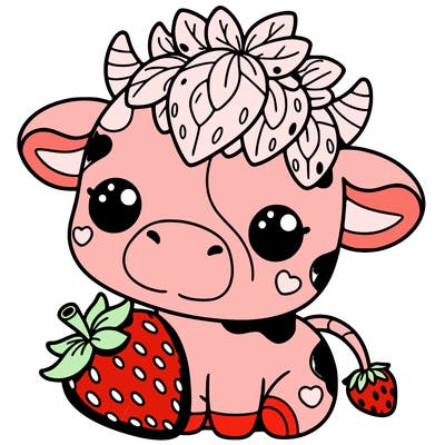 cute strawberry cow