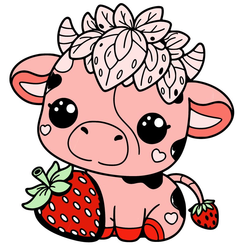 cute strawberry cow