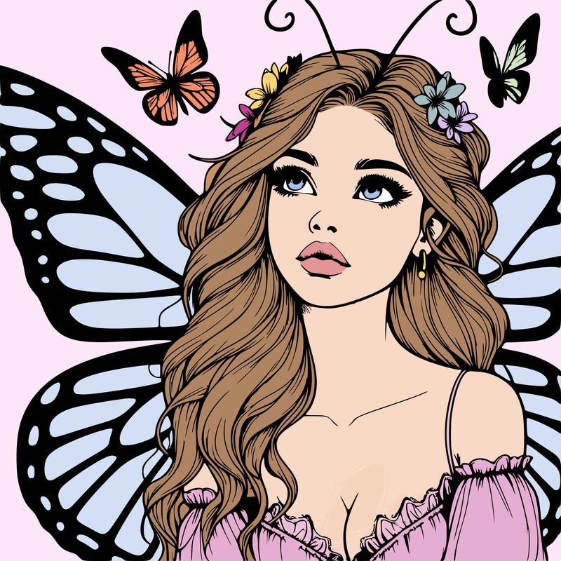 butterfly fairy realistic girl