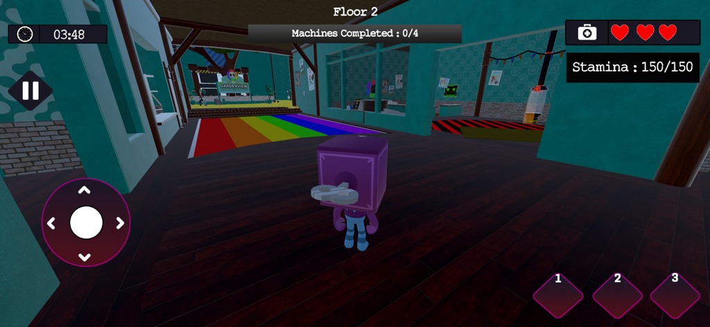 Roblox World of Dandy gameplay reference showing a dark corridor and in-game interface; illustrative context, not a verified screenshot of The Hollow Floor 2