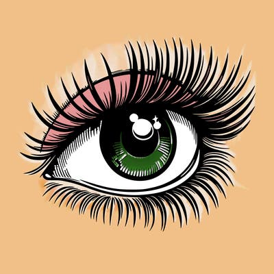 realistic eye long eylashes