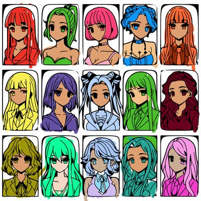 girls that look diffrent anime