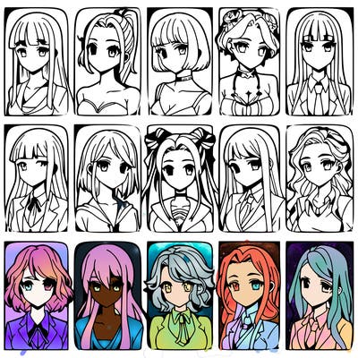 girls that look diffrent anime
