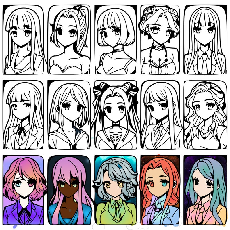 girls that look diffrent anime
