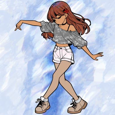 realistic girl danceing