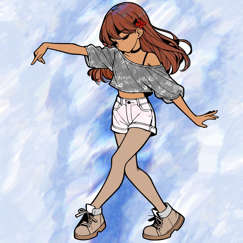 realistic girl danceing