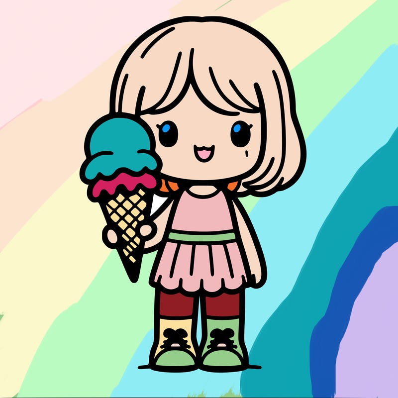 little girl holding a large ice cream cone.
