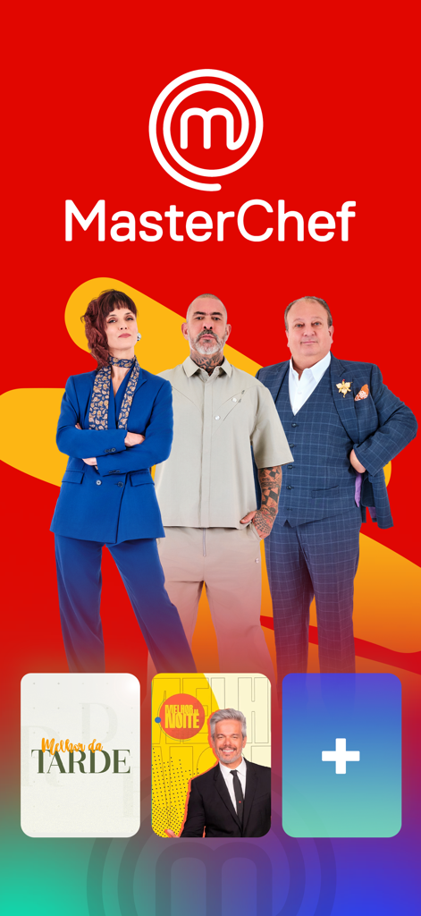 Bandplay-Handy-App-Oberfläche mit MasterChef Brasil und brasilianischen TV-Programmen