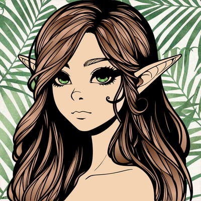 elf girl realistic dark fantasy