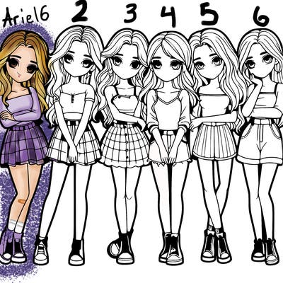 a group of girls realistic