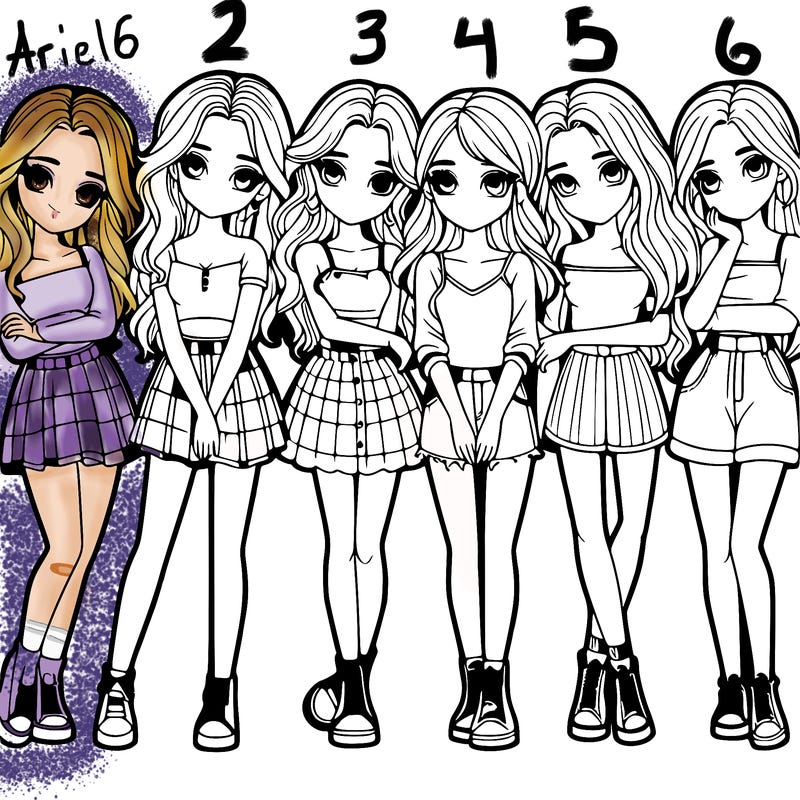 a group of girls realistic