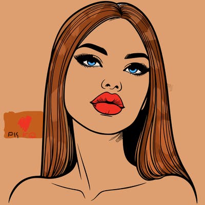 realistic woman with full lips