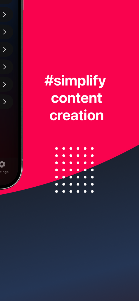 Tik Tagly - Tok Followers tags - Slide promocional do Tik Tagly com o texto simplifique a criação de conteúdo