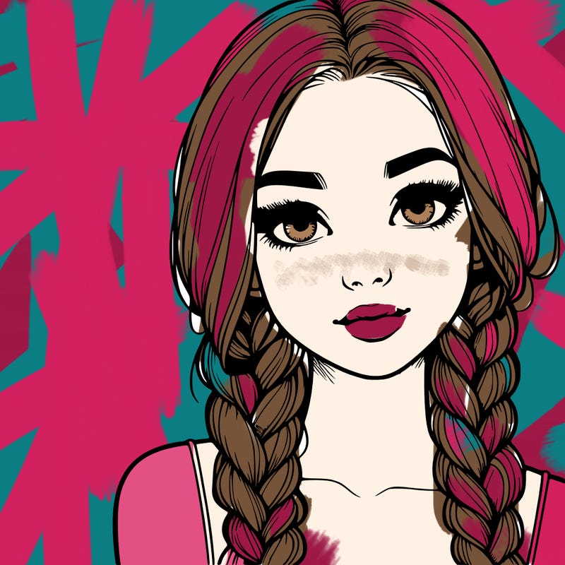 realistic girl with braids