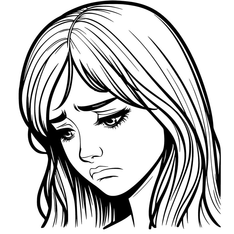 depressed realistic girl crying