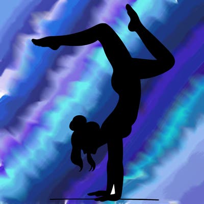 a woman doing a handstand