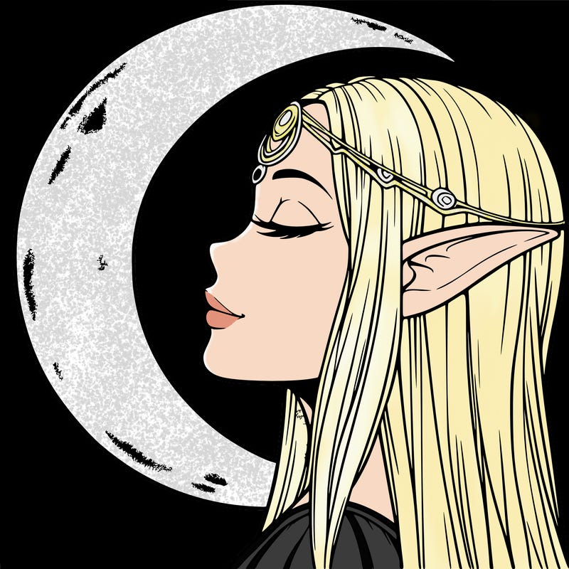 a realistic moon elf