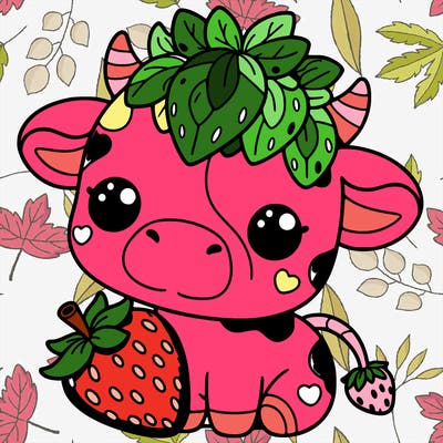 cute strawberry cow