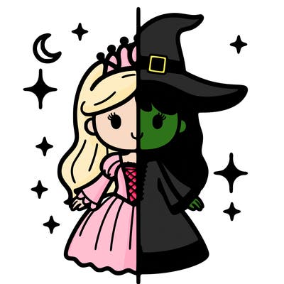split princess and witch