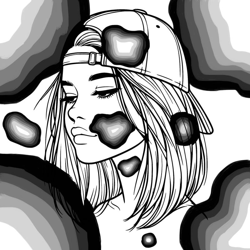 realistic  girl with a backwards hat