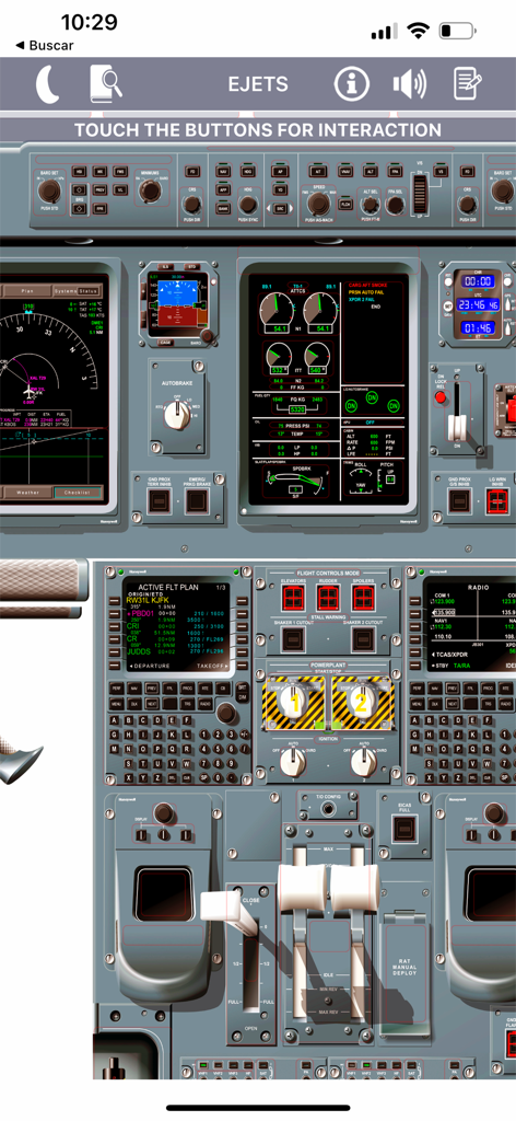 Virtual interactive cockpit panel of an E-Jet for pilot training