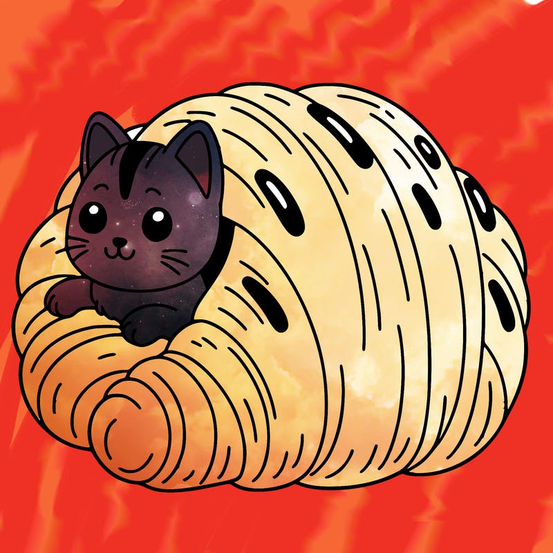 cat in a croissant