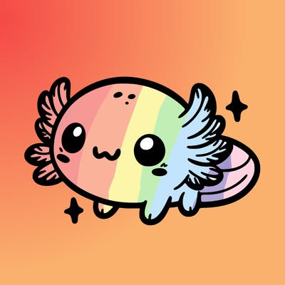 cute easy baby axolotl