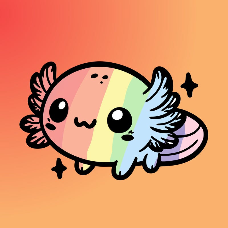 cute easy baby axolotl