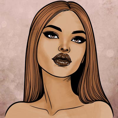 realistic woman with full lips