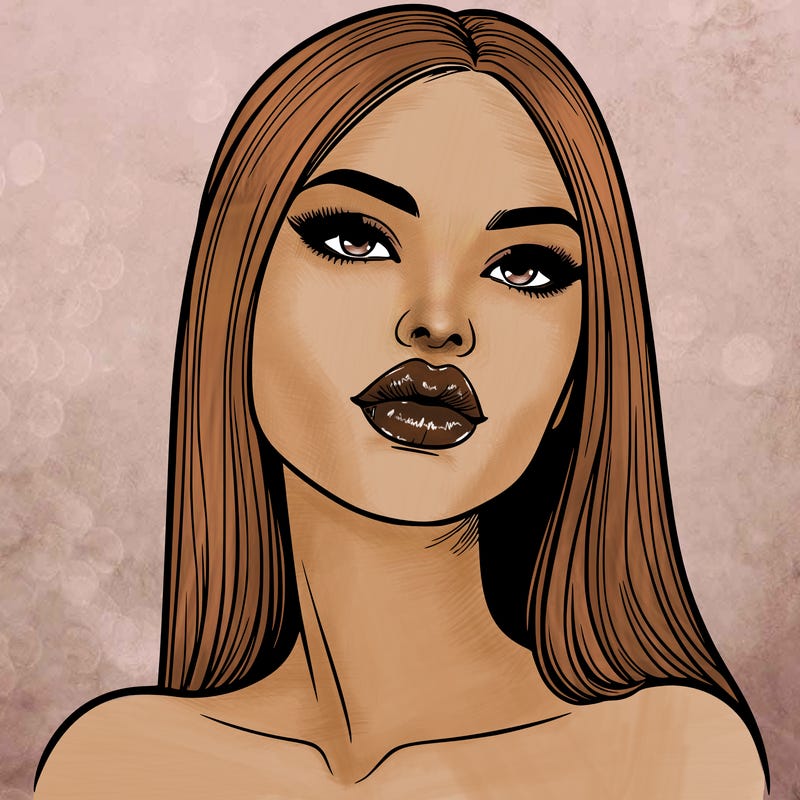 realistic woman with full lips