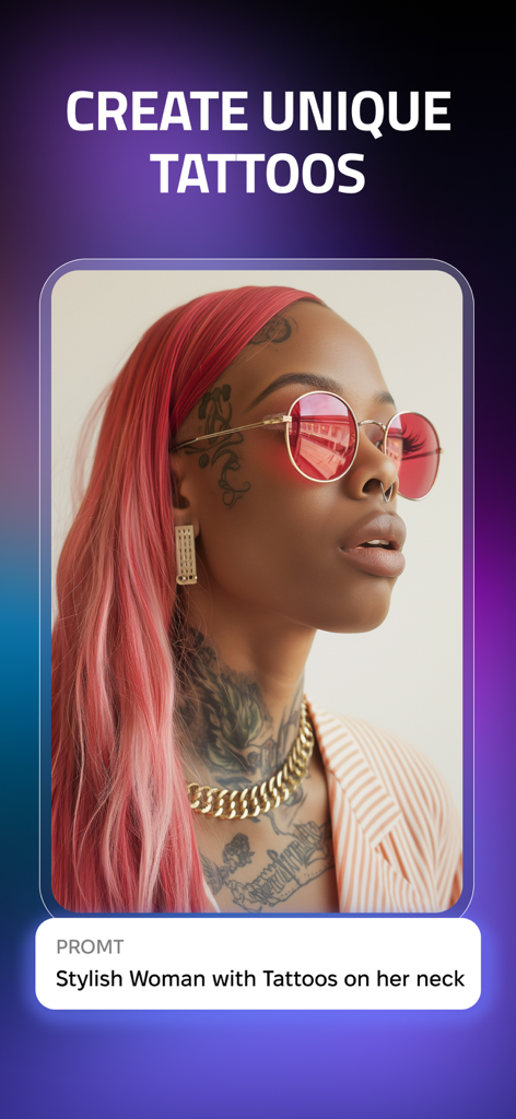 IMGIT - AI Images & Headshots - Imagen generada por IA de una mujer con estilo con tatuajes