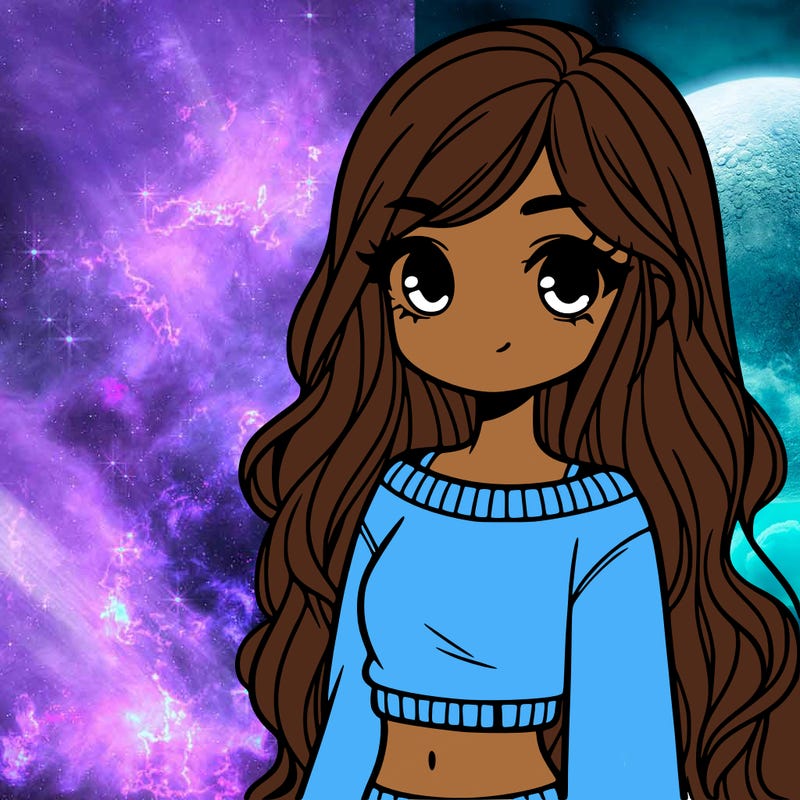 girl with long hair and a crop top with a sweater