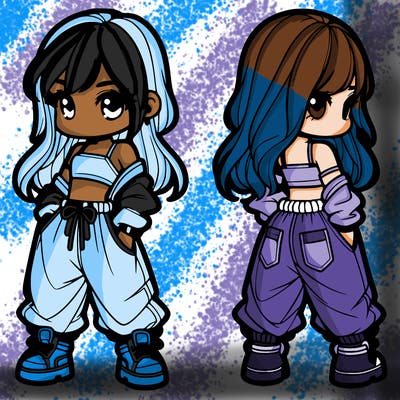 girl in crop top and baggy pants