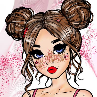 realistic girl with space buns