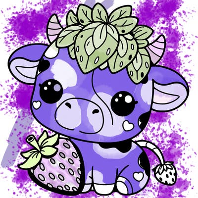 cute strawberry cow