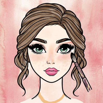 realistic person with makeup