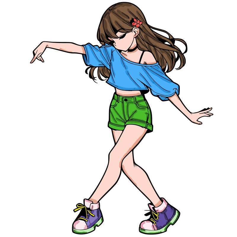 realistic girl danceing