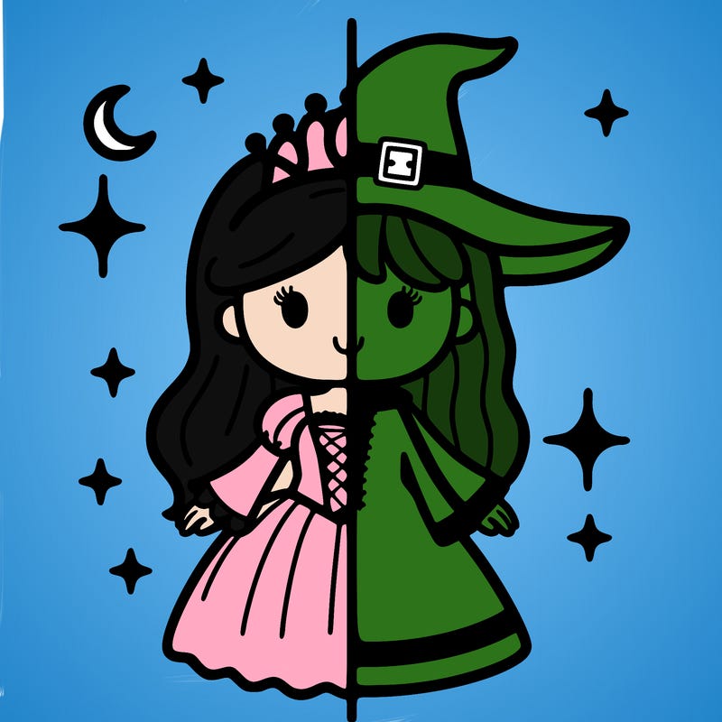 split princess and witch