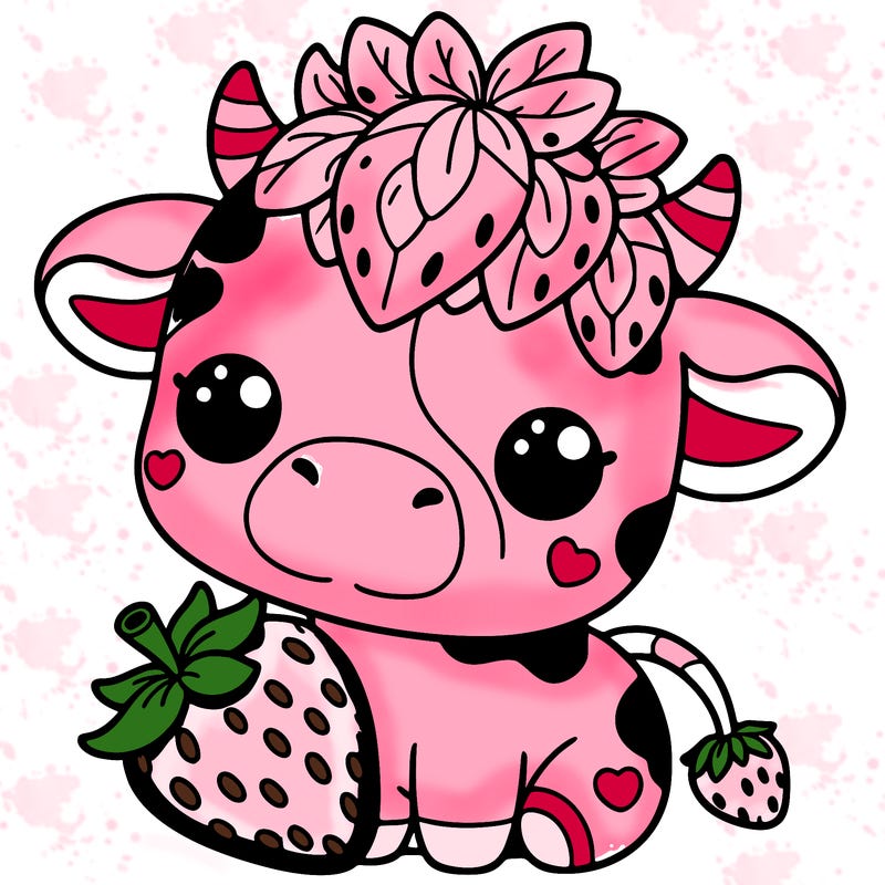 cute strawberry cow