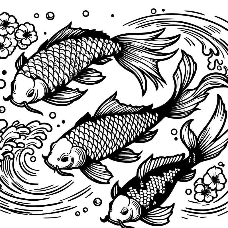 koi japanese carps, water