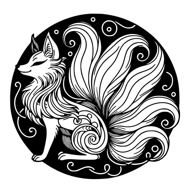 mystical nine tailed fox