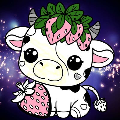 cute strawberry cow
