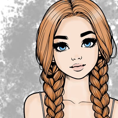 realistic girl with braids