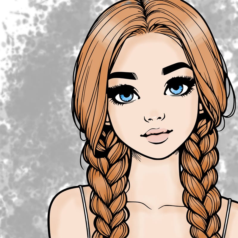 realistic girl with braids