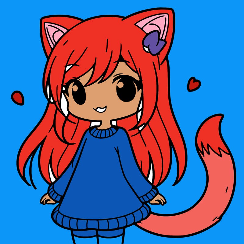 girl with cat ears and tail